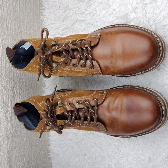 CREVO Drayton Chestnut Suede Leather Round Toe Hook Eyelet Lace Up Ankle Boot - Picture 2 of 16